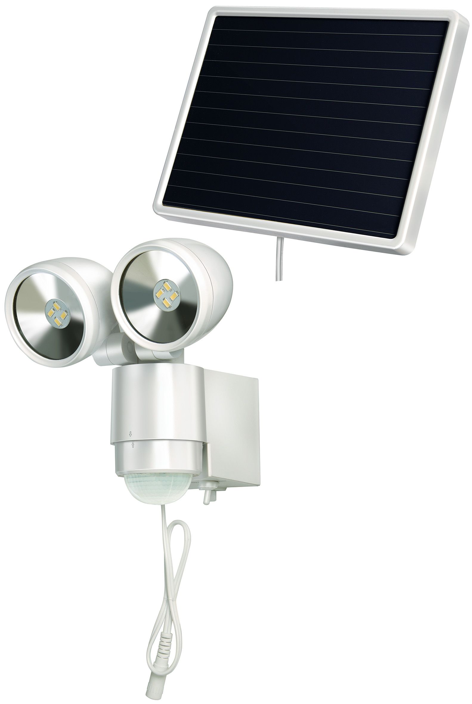 Solar LED-Spot SOL 2x4 IP44 with PIR sensor 8xLED 0,5W 300lm Cable length 4,75m Colour white