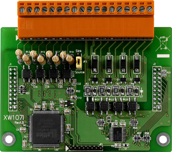 XW107 CR 8-channel Non-Isolation Digital Input and 8-channel Non-Isolation Digital Output (RoHS)
