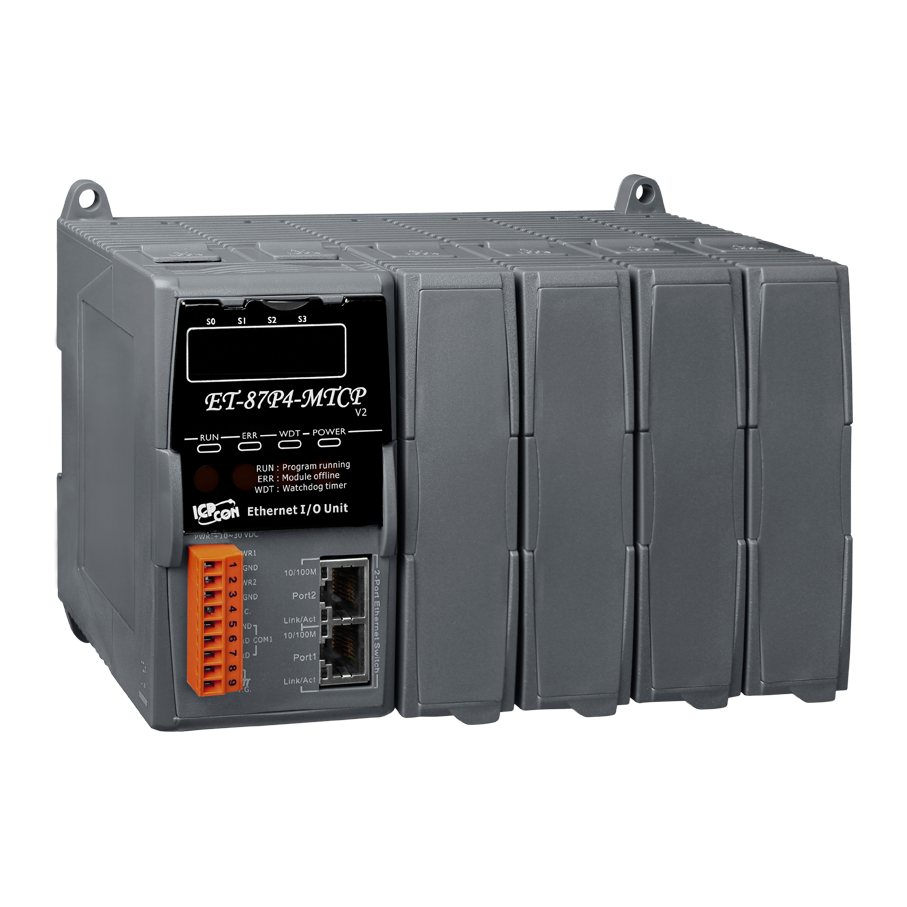 ET-87P4-MTCP CR 4 slots I/O Expansion Unit with Modbus TCP protocol