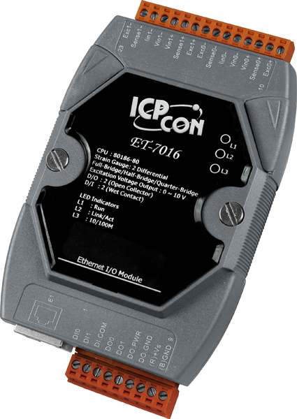ET-7016 CR 2-channel strain gauge, 2-channel digital input and 2-channel digital Output module (RoHS)
