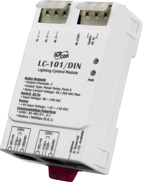 LC-101/DIN CR 1-channel AC Digital Input and 1-channel Relay Output Lighting Control Module (DIN Rail