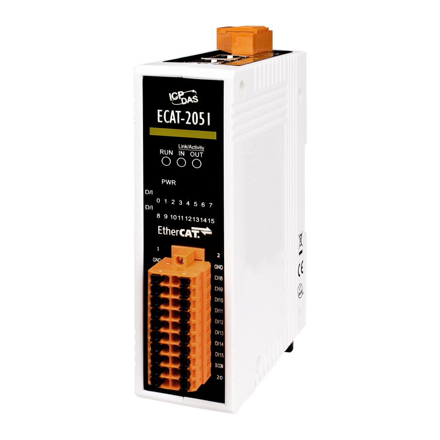 ECAT-2051 CR EtherCAT Slave I/O Module with Isolated 16-ch Digital Inputs (RoHS