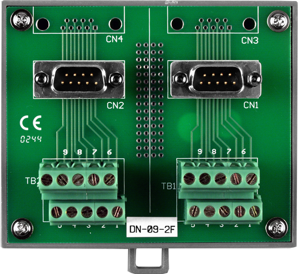 DN-09-2F I/O Connector Block with DIN-Rail Mounting and two 9-pin Male Header, Includes : CA-0910F x 2