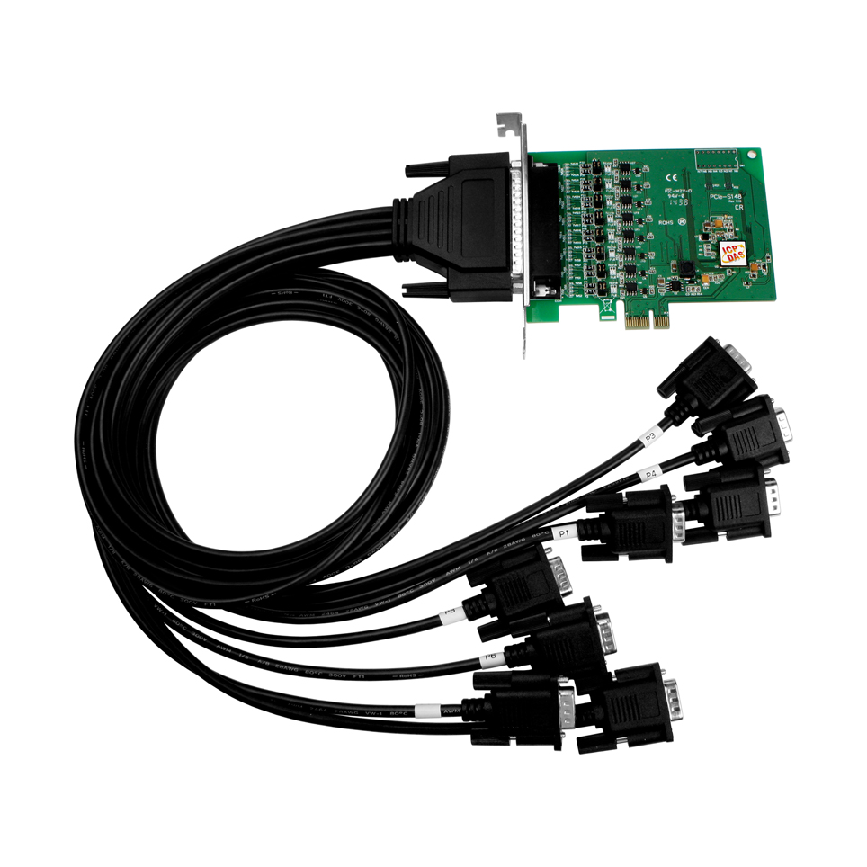 PCIe-S148/D2 PCI Express, Serial Communication card with 8 RS-422/485 ports (RoHS) Includes one CA-9-6210 cable