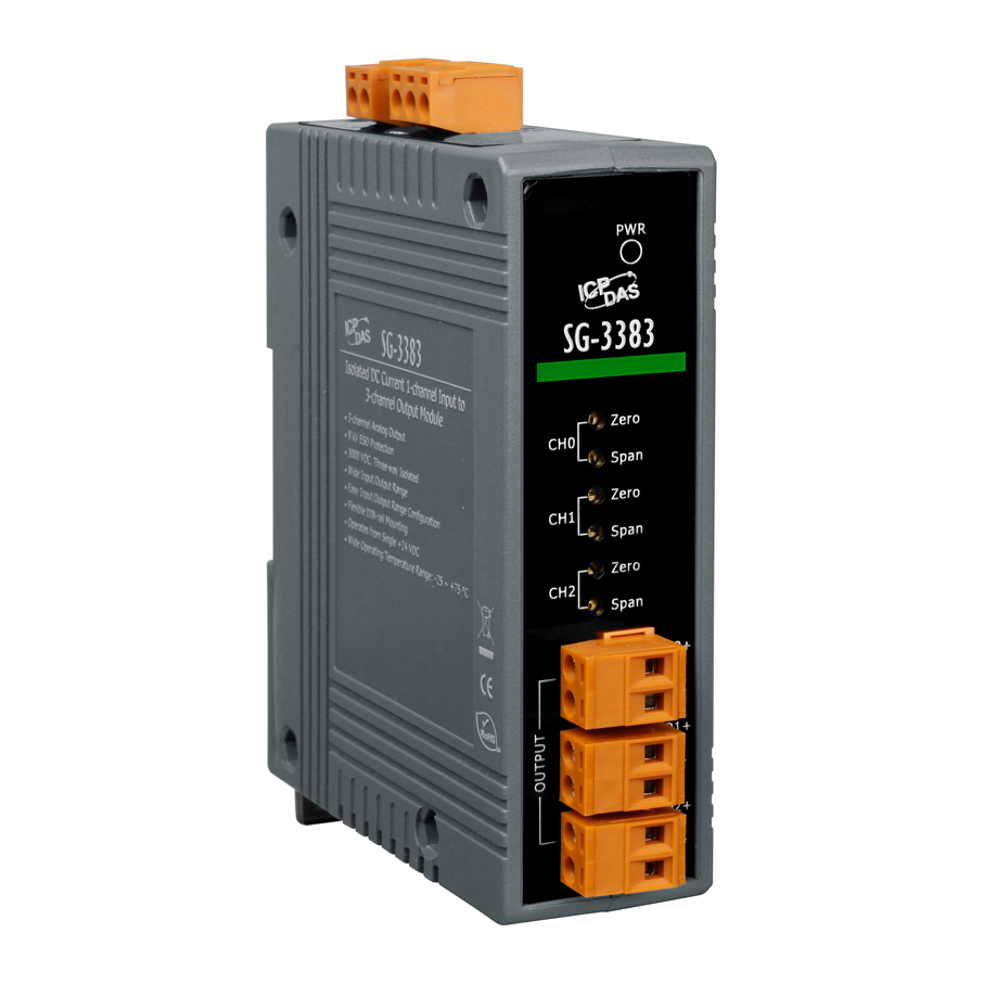 SG-3383 CR Isolated DC Current 1-channel Input to 3-channel Output Module (Gray Cover) (RoHS)