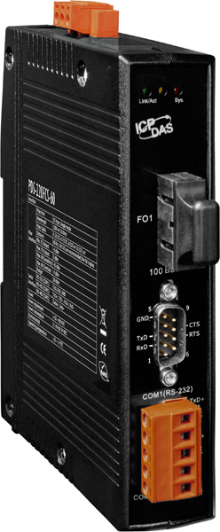 PDS-220FCS-60 CR Programmable Device Server with 1 RS-232, 1 RS-422/485, and 1 Single-mode SC Fiber Ports (