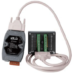 ET-7218Z/S2 CR Ethernet I/O Module with 2-port Ethernet Switch with 10-ch Thermocouple Inputs, 5-ch DO with DN-1822 Daughter Board and a 1.8 m