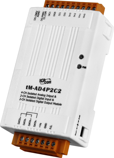 tM-AD4P2C2 CR 4-Channel Isolated Analog Input and 2-channel Isolated Digital Input and 2-channel Digital Output Module