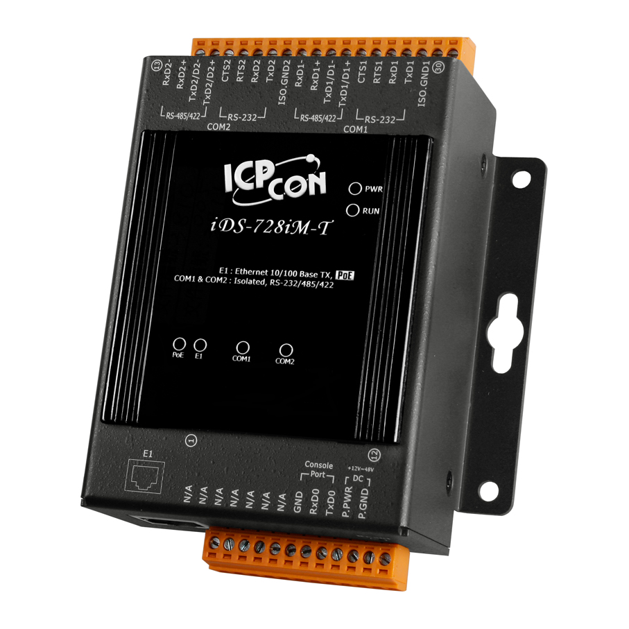 iDS-718iM-D CR Intelligent Device Server with 1 RS-232/422/485 (Isolated, Metal Case,RoHS, DB9)