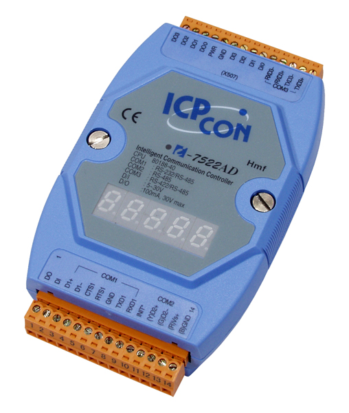 I-7522AD CR I-7522A with 7seg display 1xRS-485, 1xRS-232, 1xRS-422