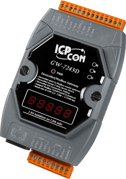GW-7243D-G CR DeviceNet Slave / Modbus Master Gateway (RoHS)