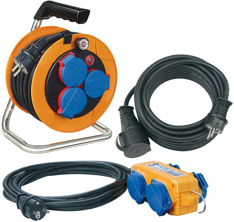 Power-Pack Cable reel 10m H07RN-F 3G1,5/ Extension cable 10m H07RN-F 3G1,5/ Power distributor 5m H07RN-F 3G1,5, Вес кг. 5,23, Длинна см. 27, Ширина см. 38, Высота см. 11