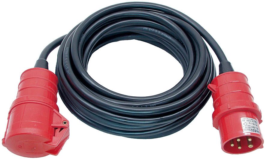 CEE extension cable IP44 30m black H07RN-F 5G1,5 5-pin, Вес кг. 6,72, Длинна см. 39,3, Ширина см. 38,7, Высота см. 11,4