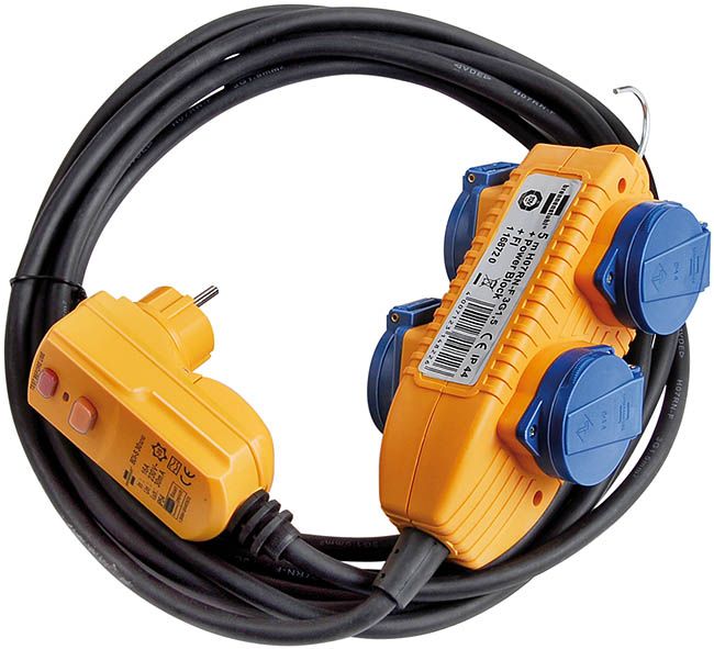 RCD Protected lead IP44 with Powerblock 10m black H07RN-F 3G1,5, Вес кг. 2, Длинна см. 27, Ширина см. 31, Высота см. 7