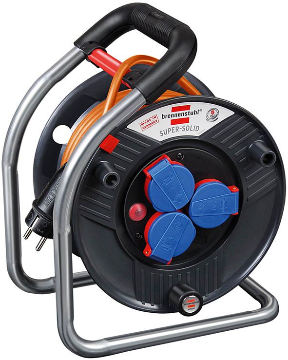 Super-Solid BQ IP44 cable reel for site & professional 25m H07BQ-F 3G1,5, Вес кг. 4,2, Длинна см. 27, Ширина см. 21, Высота см. 35