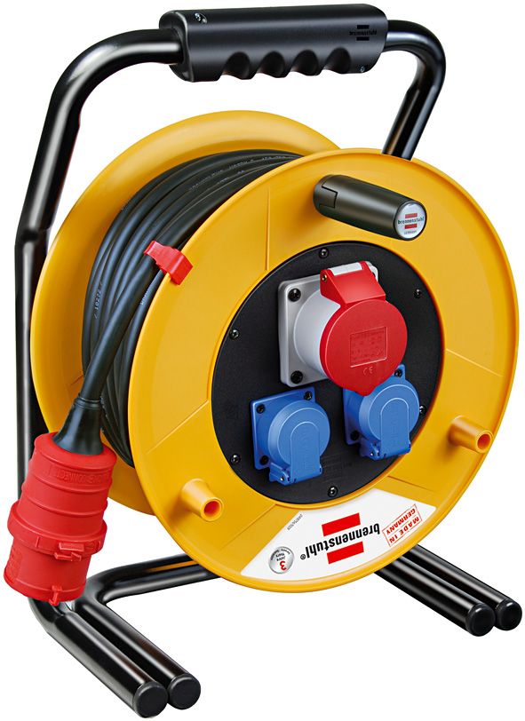 Brobusta CEE 1 IP44 cable reel for site & industry 30m H07RN-F 5G2,5, Вес кг. 12,61, Длинна см. 26, Ширина см. 35, Высота см. 48